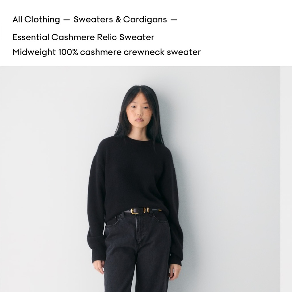 Aritzia essential cashmere relic sweater